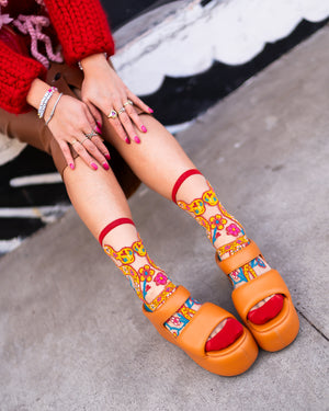 Sock candy year of the snake sheer socks and heels lunar new year socks